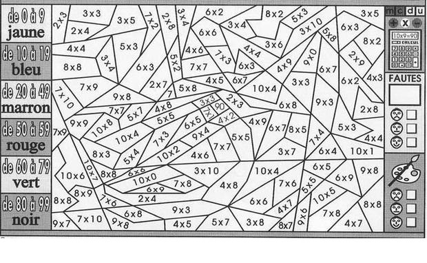 Coloriage Ce2 Dessin Magique Multiplication - Magique à imprimer